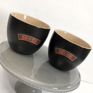 Yours & Mine Coffee Tea Mugs, Handleless, Wedding, Bridal Shower, Engagement